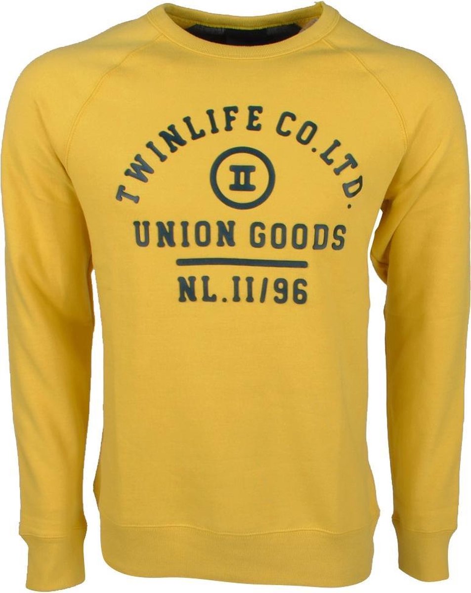 Twinlife - Heren Sweater - Ronde hals - Geel