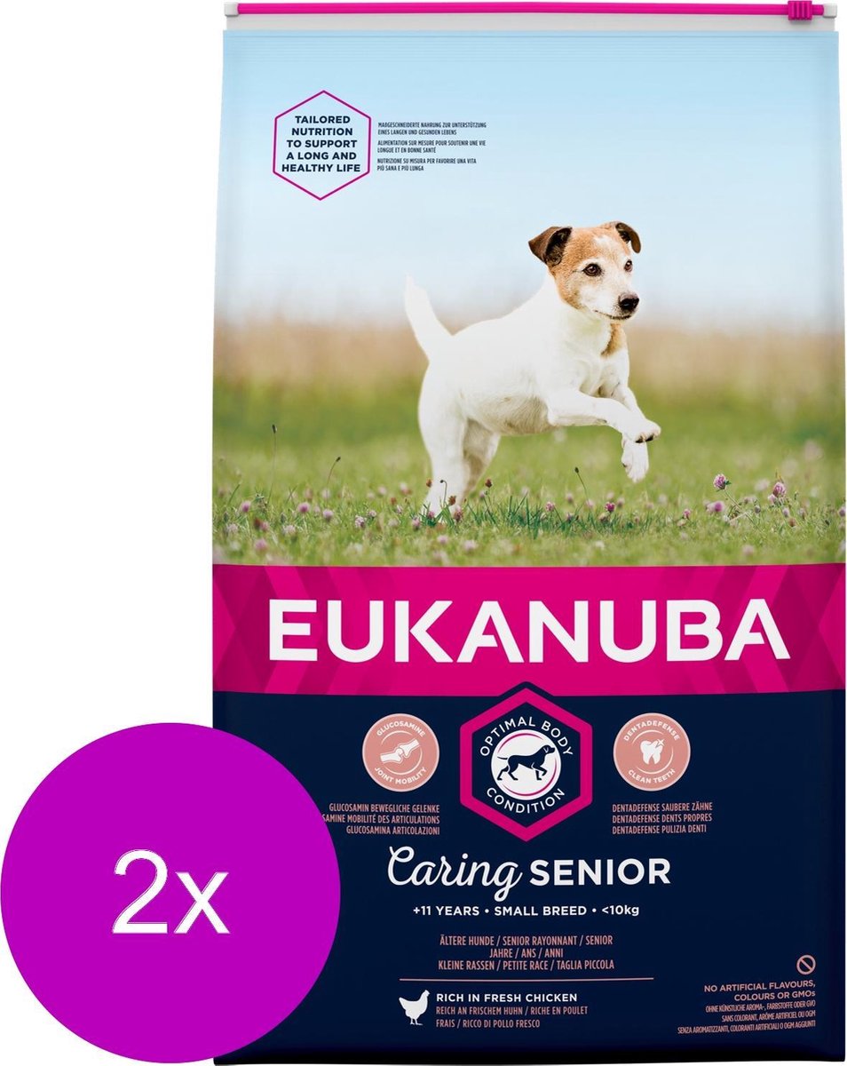 Eukanuba Caring Senior Small Breed Kip - Hondenvoer - 2 x 12 kg