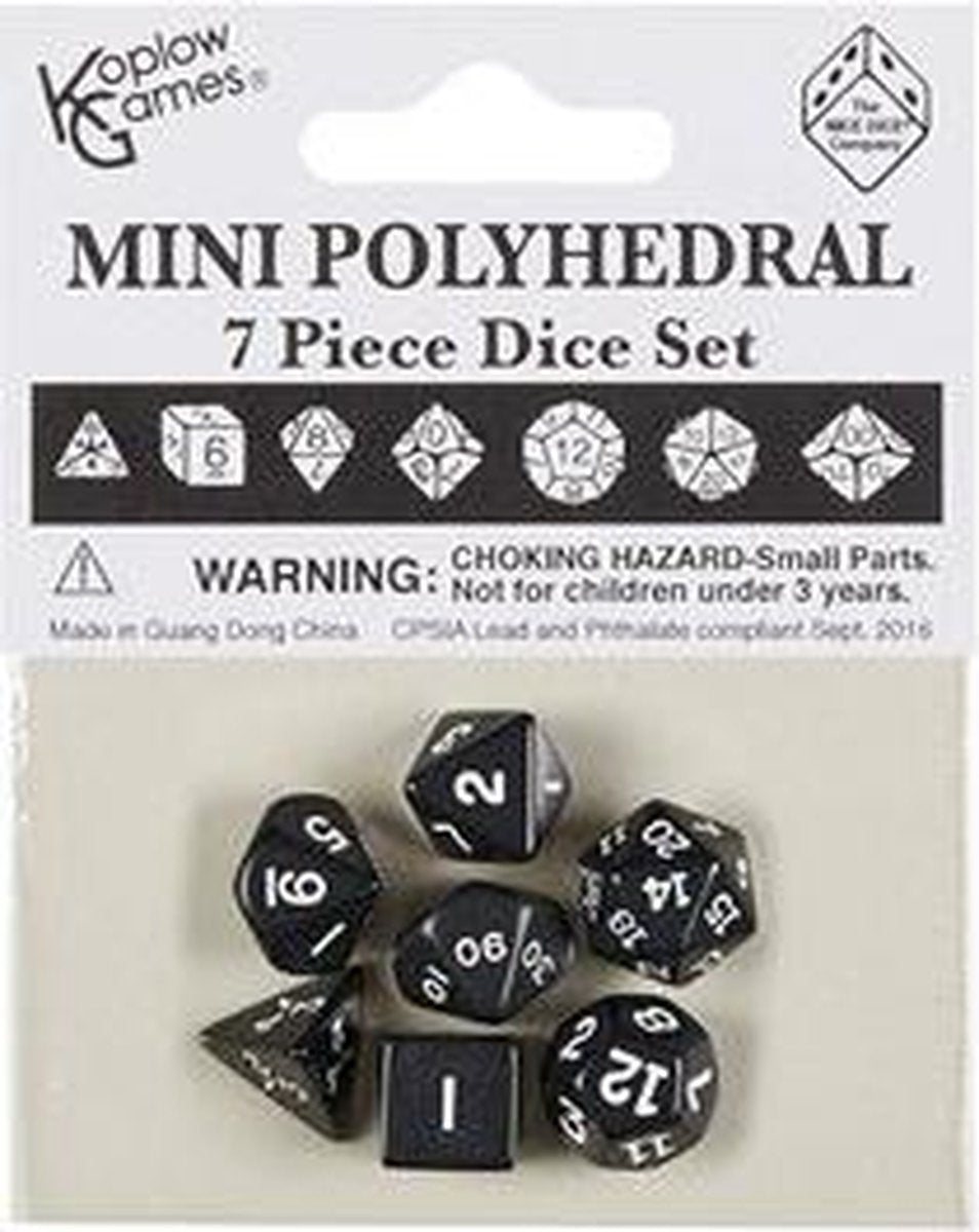 Mini Polydice set Zwart met wit