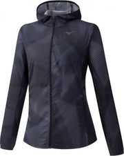 Mizuno Printed Hoodie Jacket Dames - zwart - maat XS