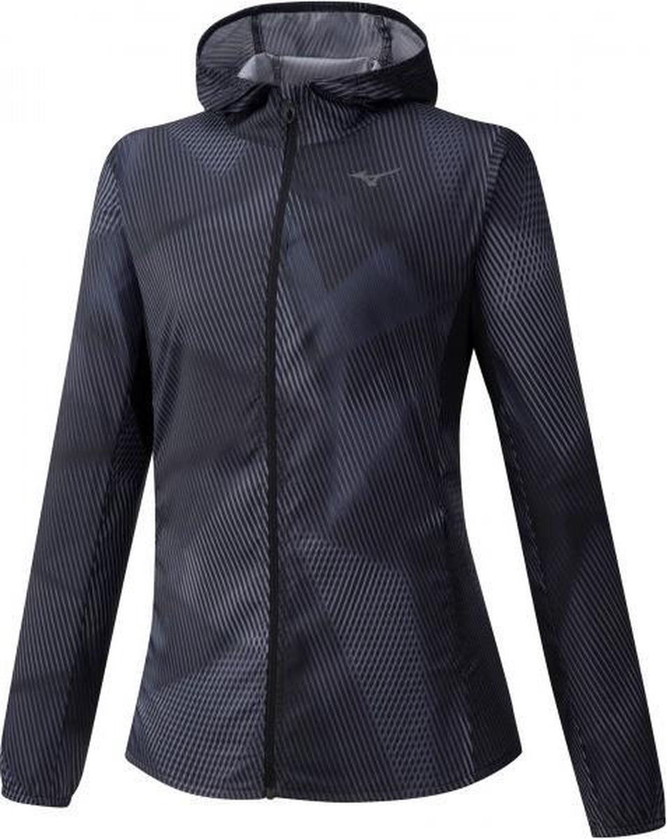 Mizuno Printed Hoodie Jacket Dames - zwart - maat XS
