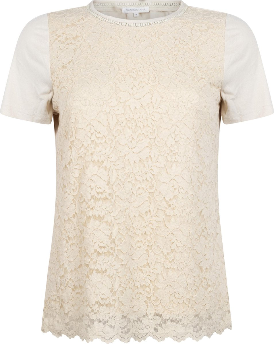 Tramontana | Kanten Top | Champagne | Maat M