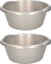 Set van 2x stuks ronde afwasteil/afwasbak grijs 3 liter 25 x 10