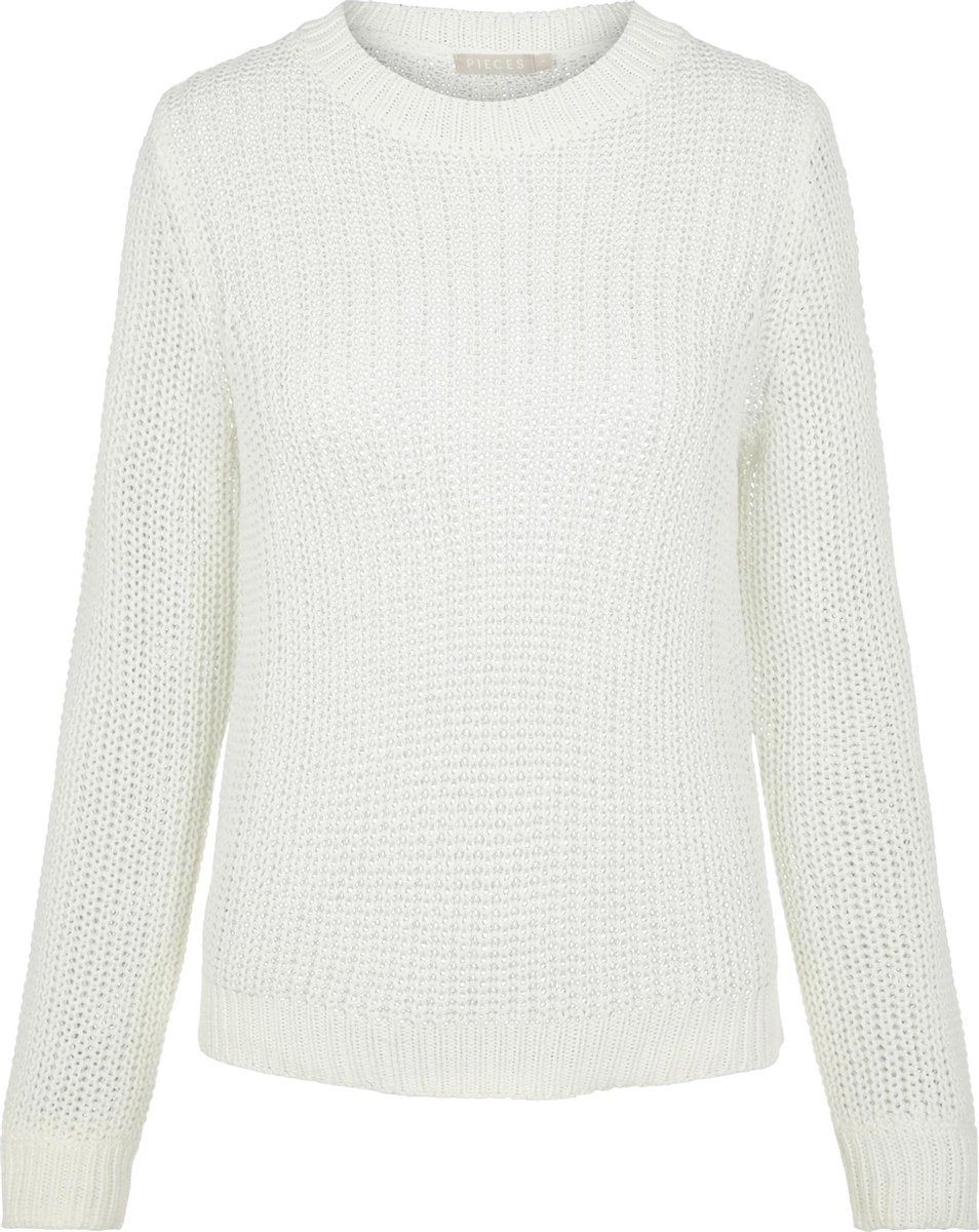 Pieces Dames PCPETULA LS O-NECK KNIT NOOS BC Cloud Dancer - Maat L