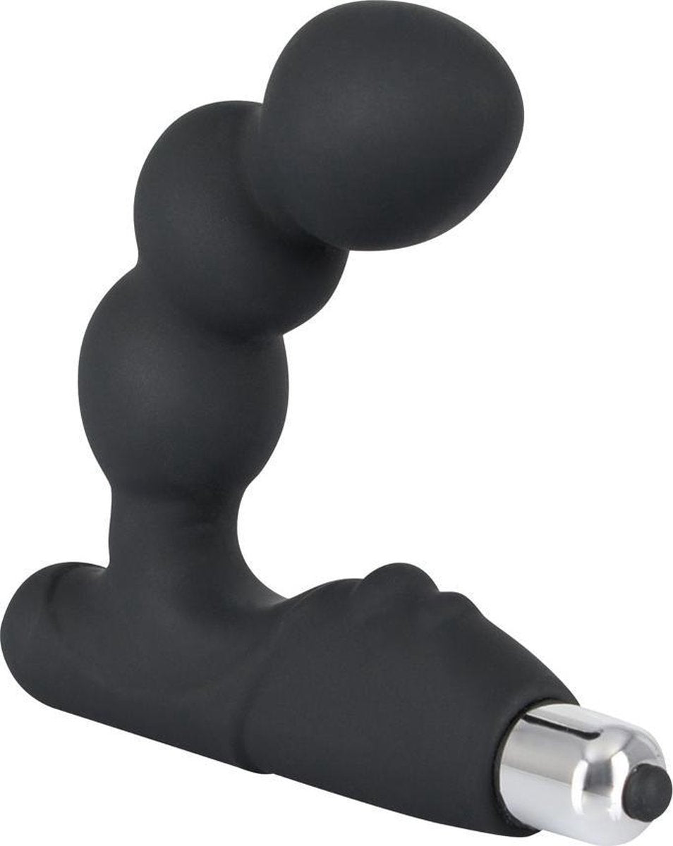 Rebel – Siliconen Anaal Vibrator in Kraal Formaat met 3 Halzen voor Optimaal Genot – Zwart