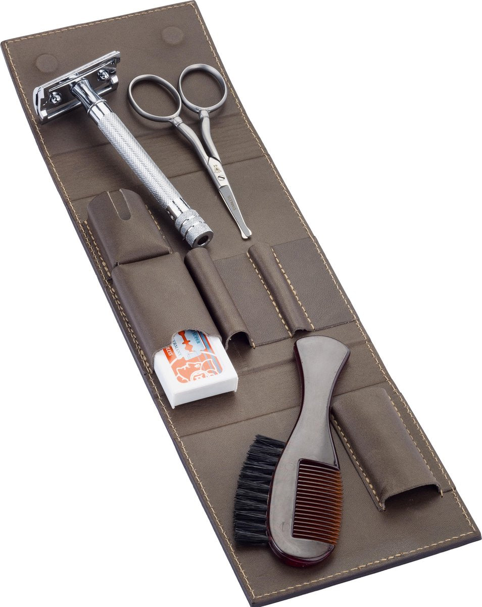 Scheerset Travel - Safety Razor - 4-delig