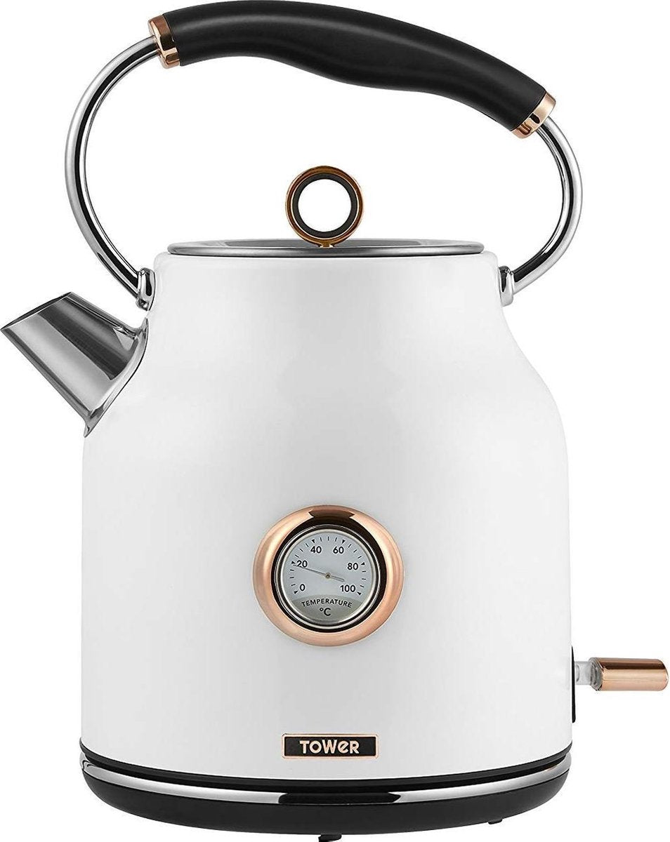 Tower Retro Waterkoker 1.7 Liter Bottega Rose Gold Wit