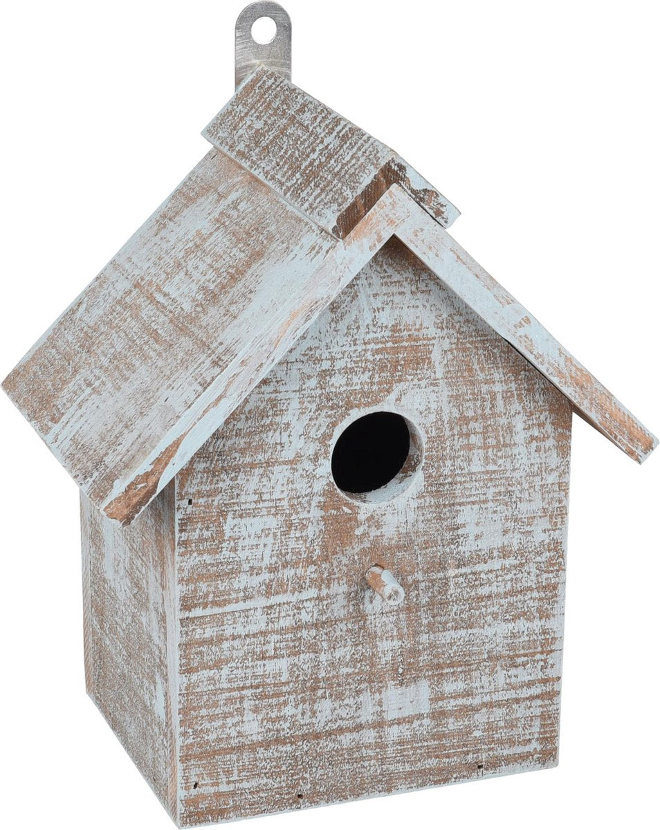 Flamingo Nestkastje gradus hout blauw/bruin 17x11x20cm