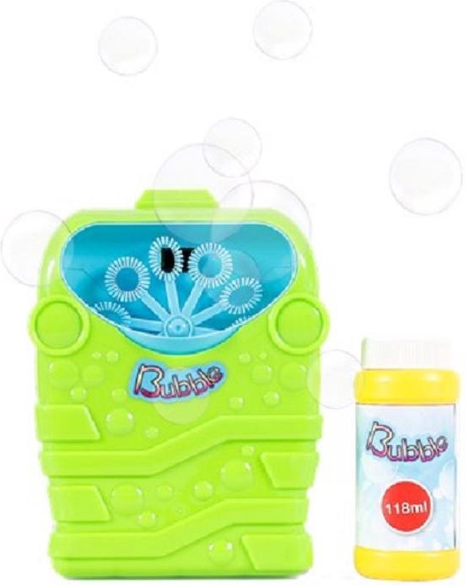 Bubble - bellenblaasmachine - groen - inclusief bellenblaas118 ml