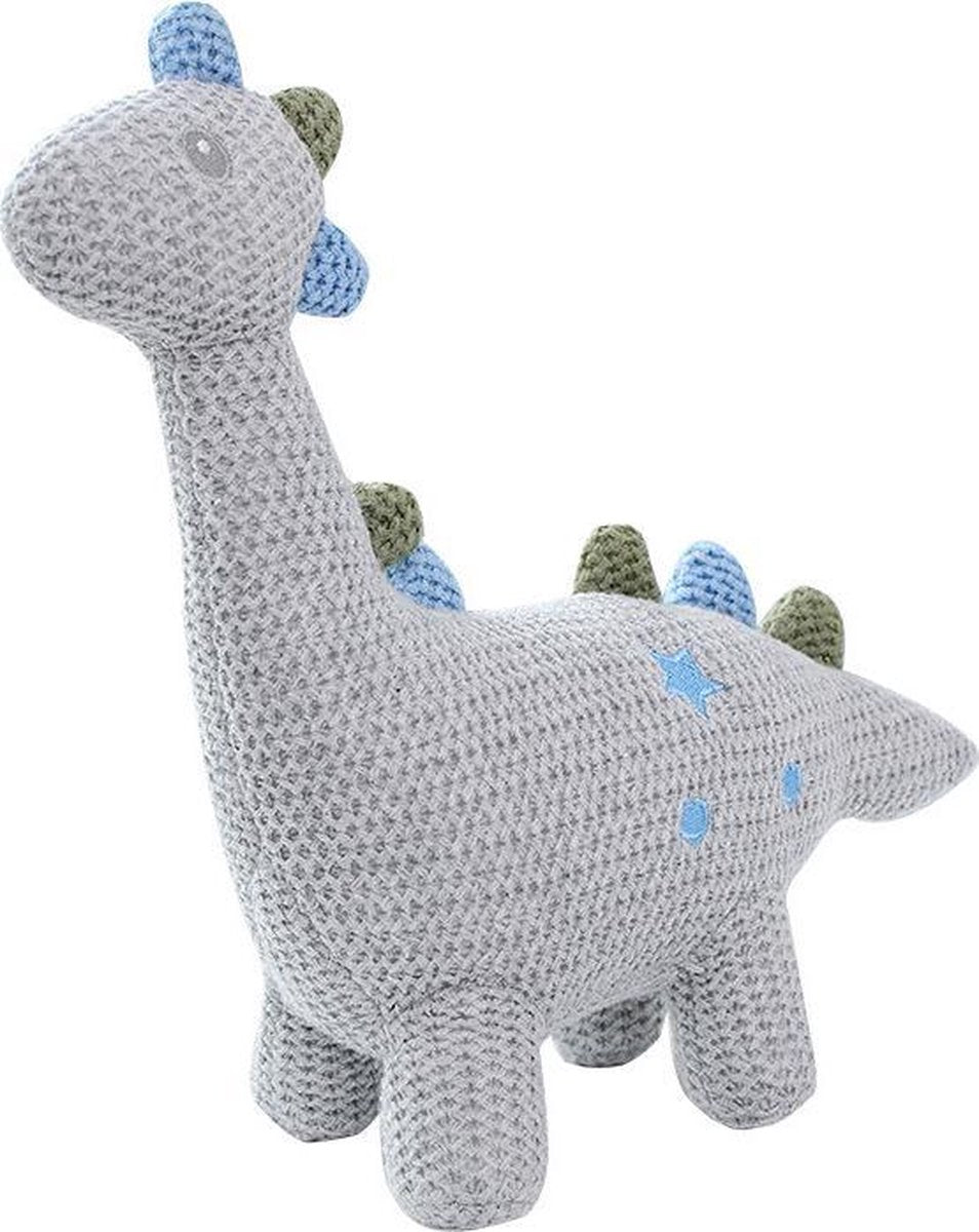 MINIIYOU - Dinosaurus knuffel met belletje - baby peuter knuffel - 24x26 cm