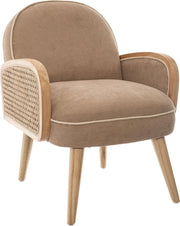Atmosphera Fauteuil kind - Taupe - Geweven rieten armleuning - H 56 cm