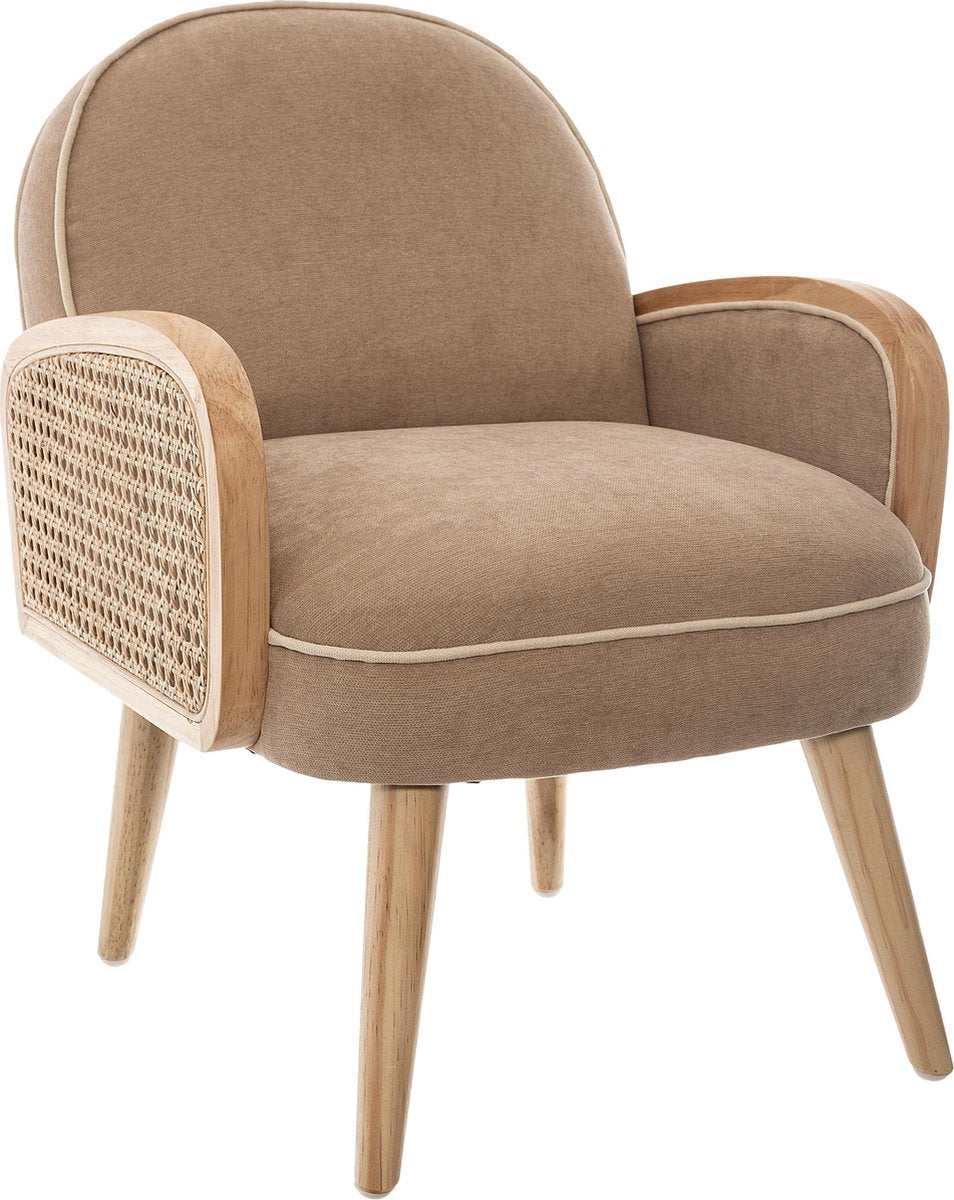 Atmosphera Fauteuil kind - Taupe - Geweven rieten armleuning - H 56 cm