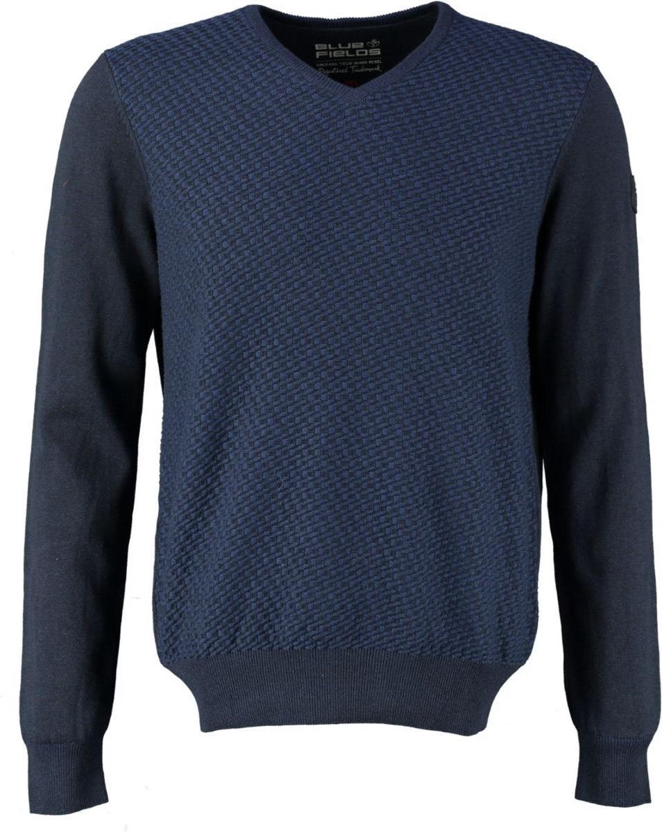 Bluefields blauwe trui katoen - valt ruim - Maat XXXL