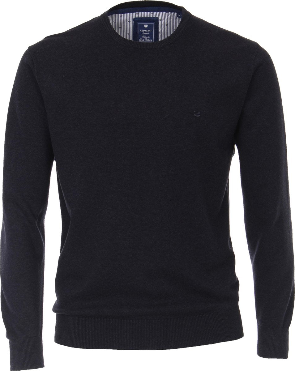 Redmond heren trui katoen - O-hals - donkerblauw -  Maat: 6XL