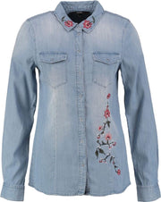 Vero moda soepele denim blouse met borduringen - Maat S