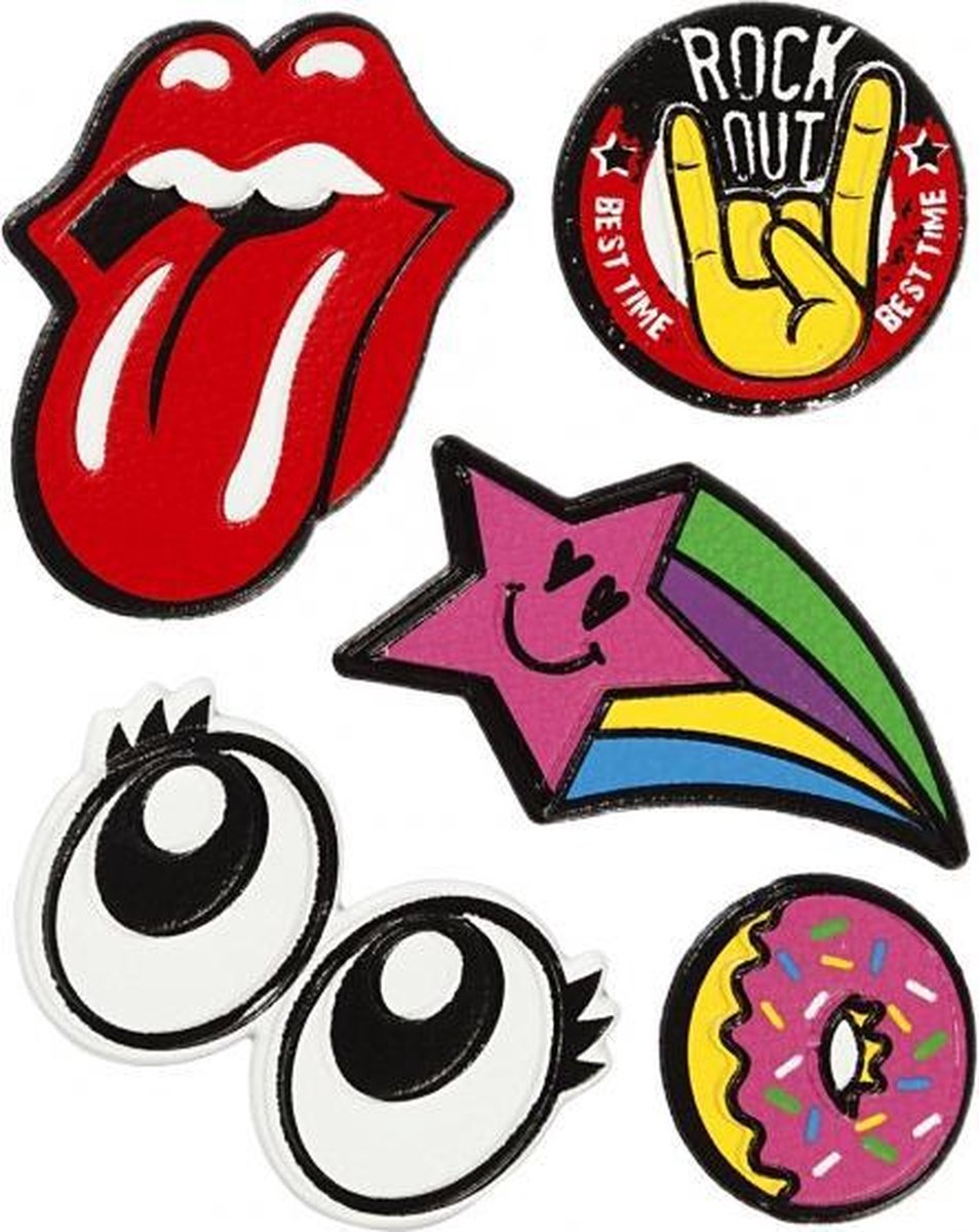 Zachte Stickers \'rock Out\' 5 Stuks