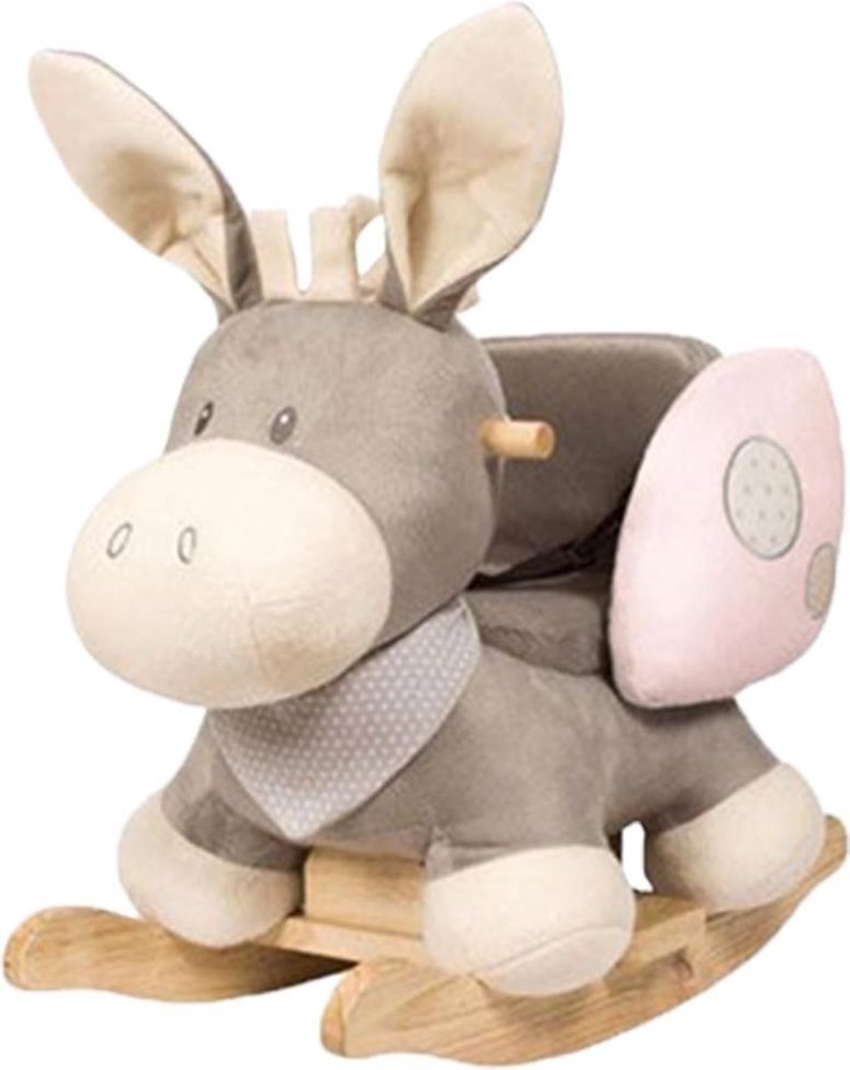 Nattou - Hobbelpaard Schommelpaard - Ezel Cappuccino roze