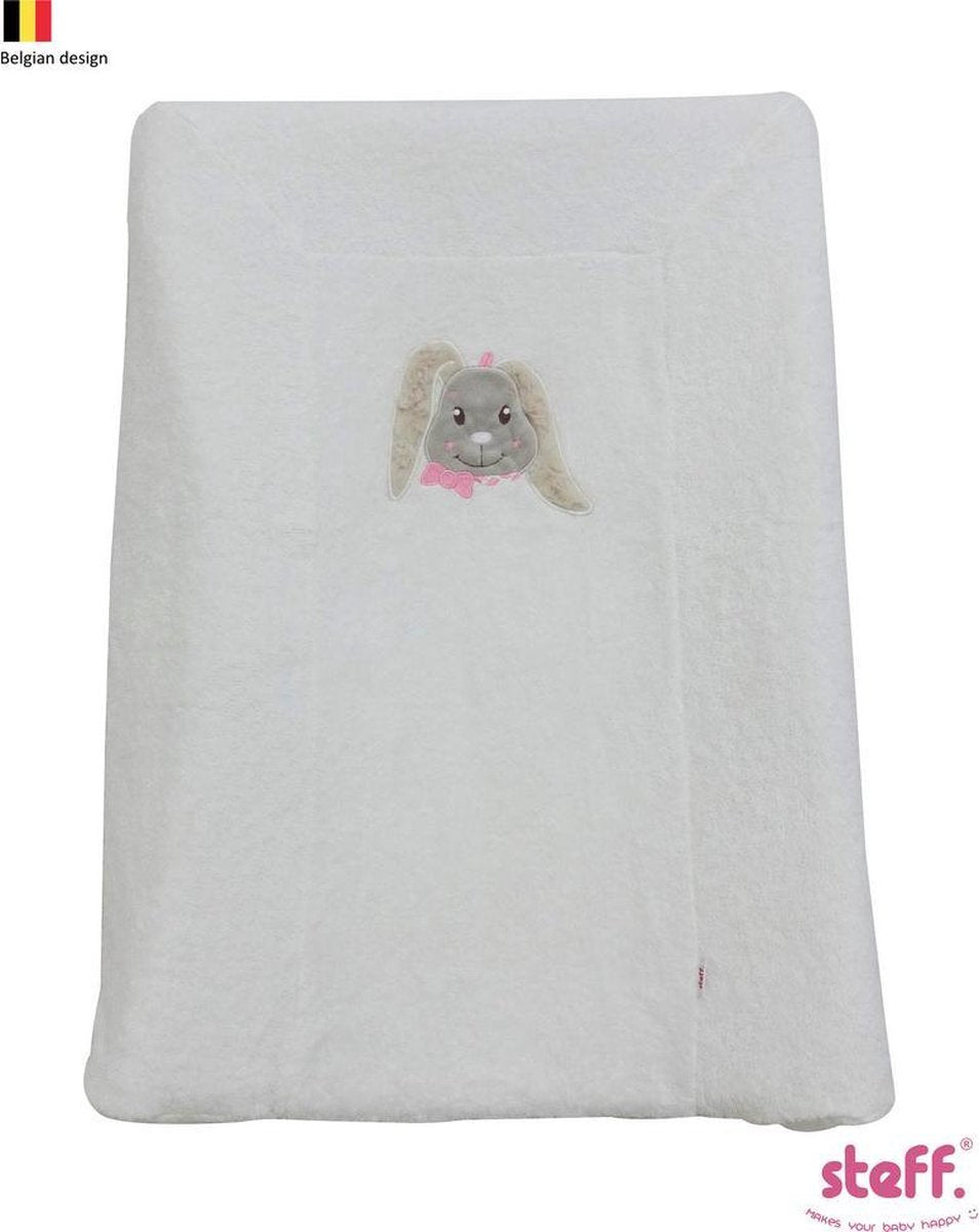 Steff - konijntje - roze - "Rabbit" - hoes voor aankleedkussen - verzorgingskussen - 50x70 cm