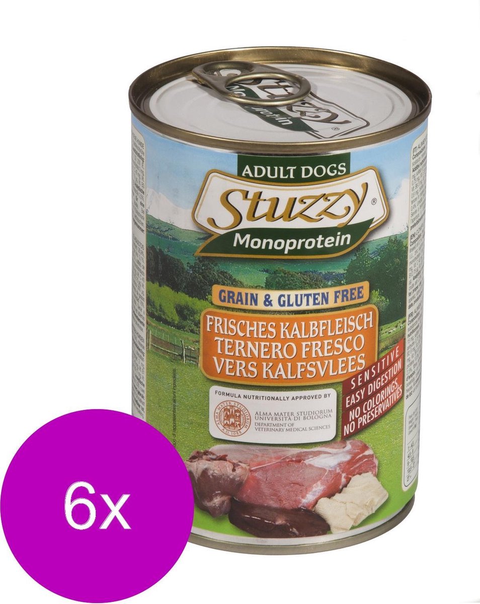 Stuzzy Blik Adult  Kalfsvlees - Hondenvoer - 6 x 400 g