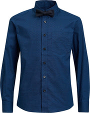 WE Fashion Jongens regular fit overhemd met dessin - Maat 122/128