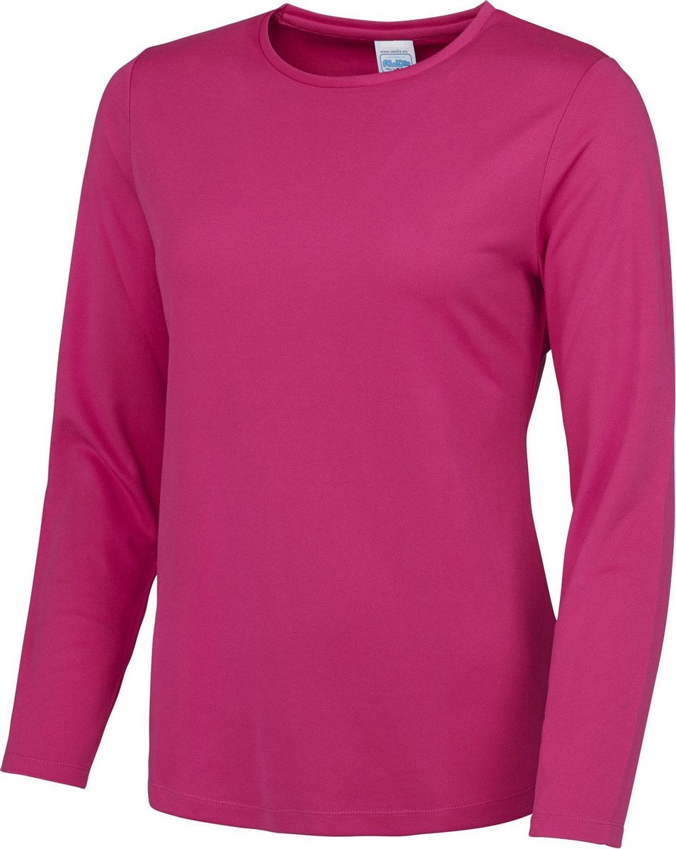 Awdis Gewoon Cool Womens/Ladies Girlie T-Shirt met lange mouwen (Heet Roze)