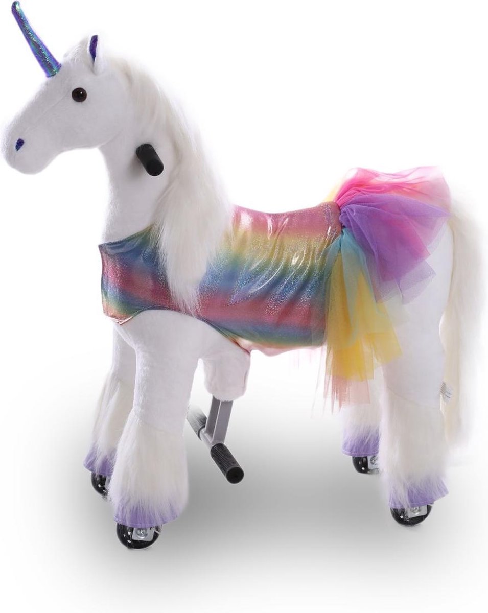 Kijana Rijden unicorn - Rijdend speelgoed - Klein - Wit/Roze