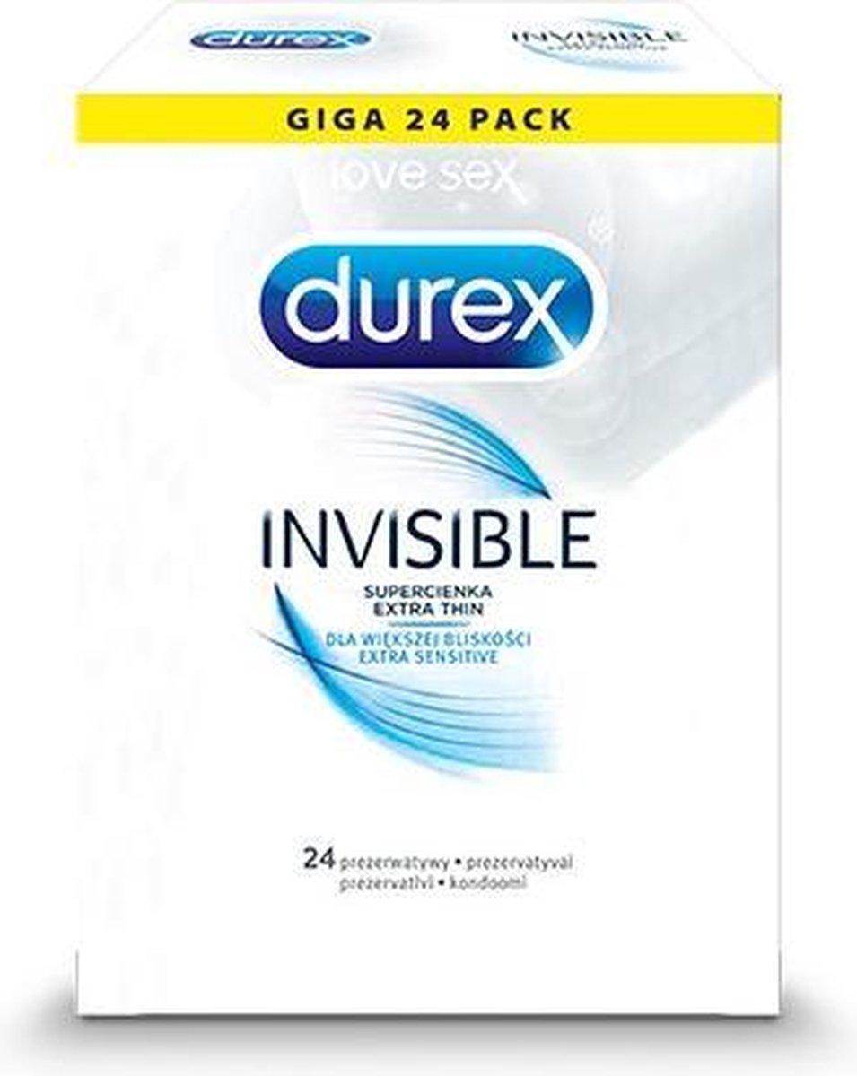 Durex - Invisible Extra Thin Super Thin Condoms 24Pcs
