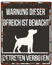 D&D Waakbord / Warning sign square jack russel de Zwart 20x25cm