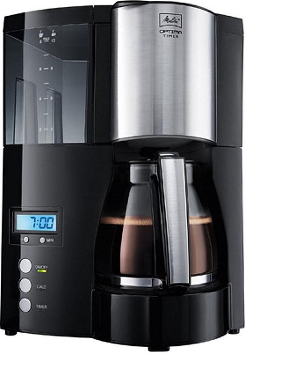 Melitta 6613648 Optima Timer Koffiezetapparaat Zwart/RVS