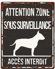 D&D Waakbord / Warning sign square bull terrier f Zwart 20x25cm