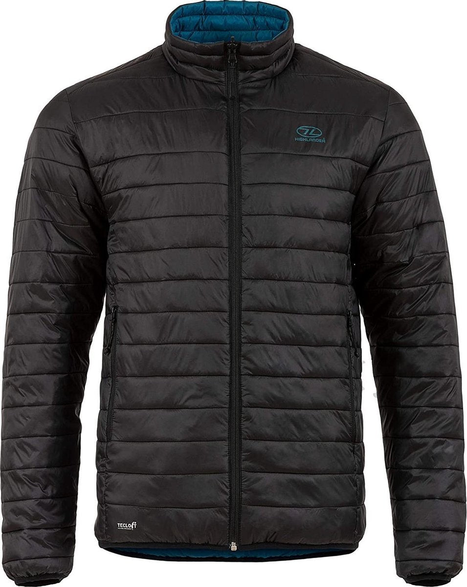 Highlander omkeerbare jas Coll met Tecloft vulling - Zwart/Petrol - XL