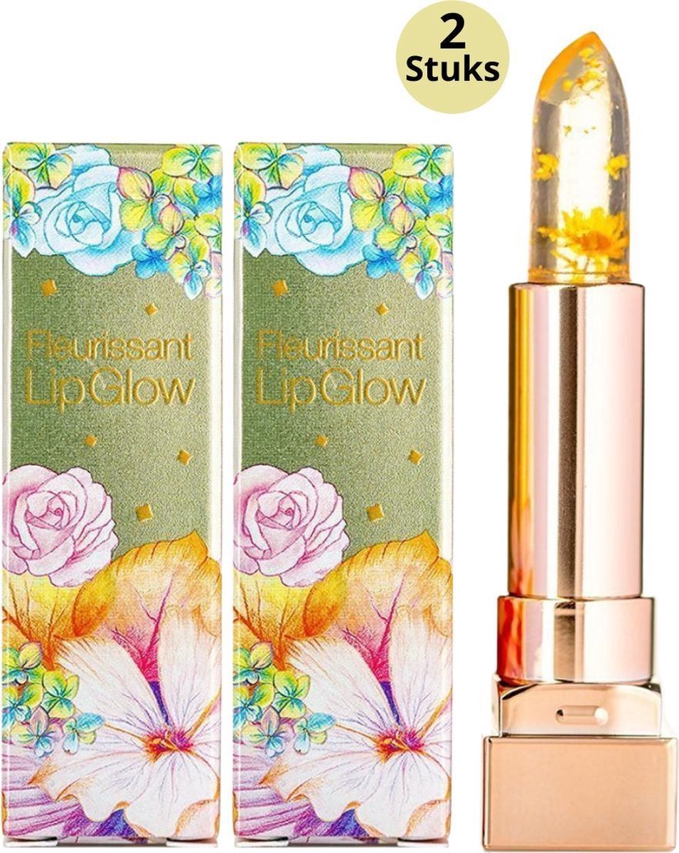 Glamfox Honey Flower Lipstick - Lip Plumper Lippenstift Met 24 Karaat Goudschilfers En Honing Bloem - 2-Pack