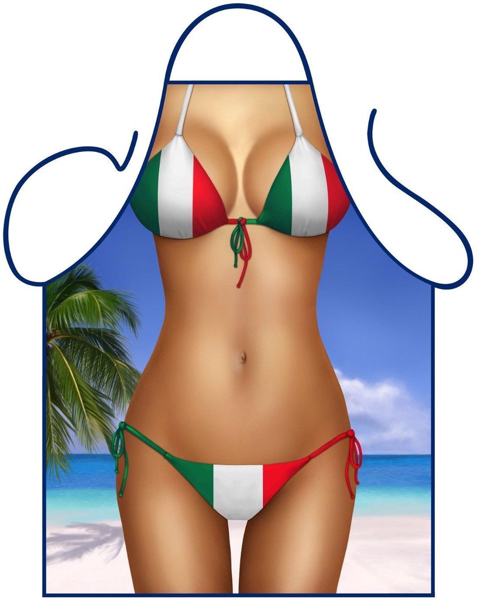 BBQ schort | Barbecue schort| Grappig Schort "Bikini Italië" Schort |