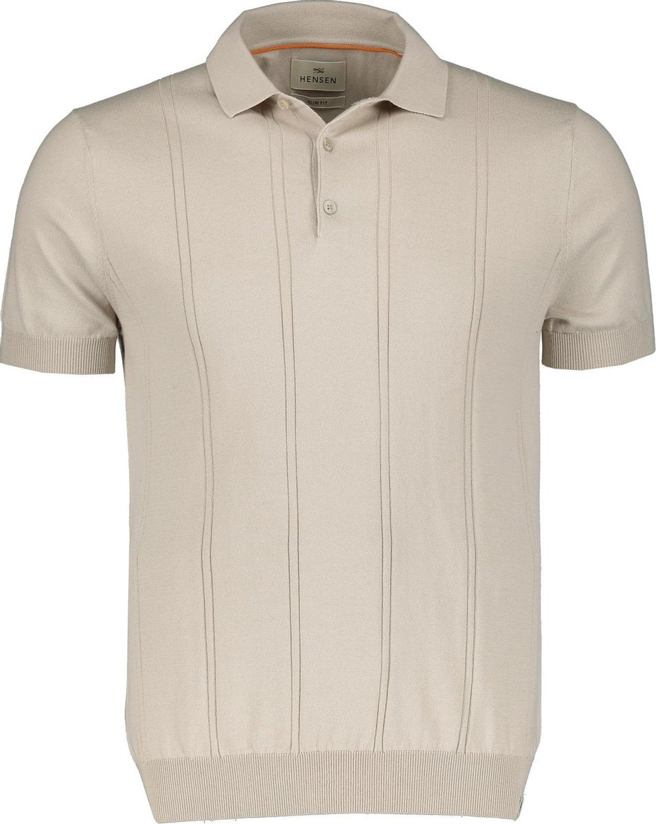 Hensen Polo - Slim Fit - Beige - 4XL Grote Maten