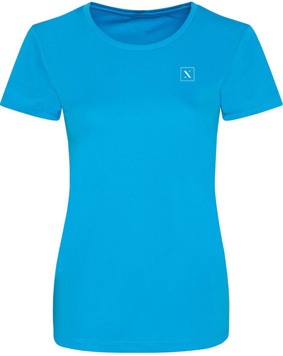 LXURY Dames Smooth Sportshirt maat XS - Trainingshirt - Blauw