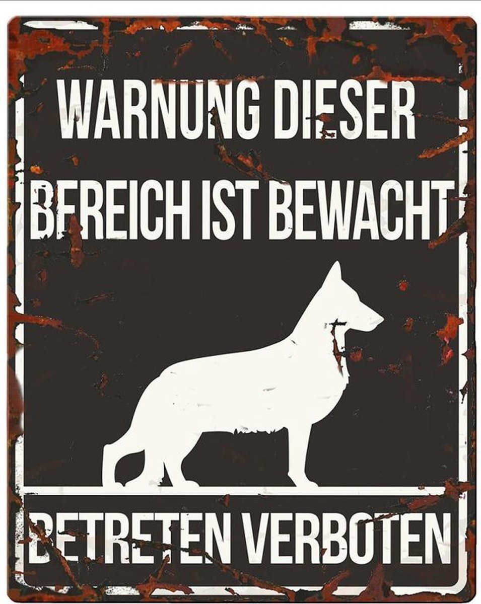 D&D Waakbord / Warning sign square german s. de Zwart 20x25cm