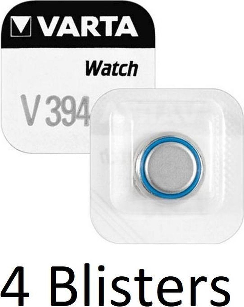 4 Stuk (4 Blisters a 1 st) Varta SR936 SW/SR45 SW/V394 Zilveroxide 1.55V niet oplaadbaar