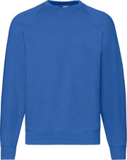 Sweater raglan mouwen ronde hals voor heren Winter– 280 grams kwaliteit- Royal Blue–Maat XL- 40% katoen