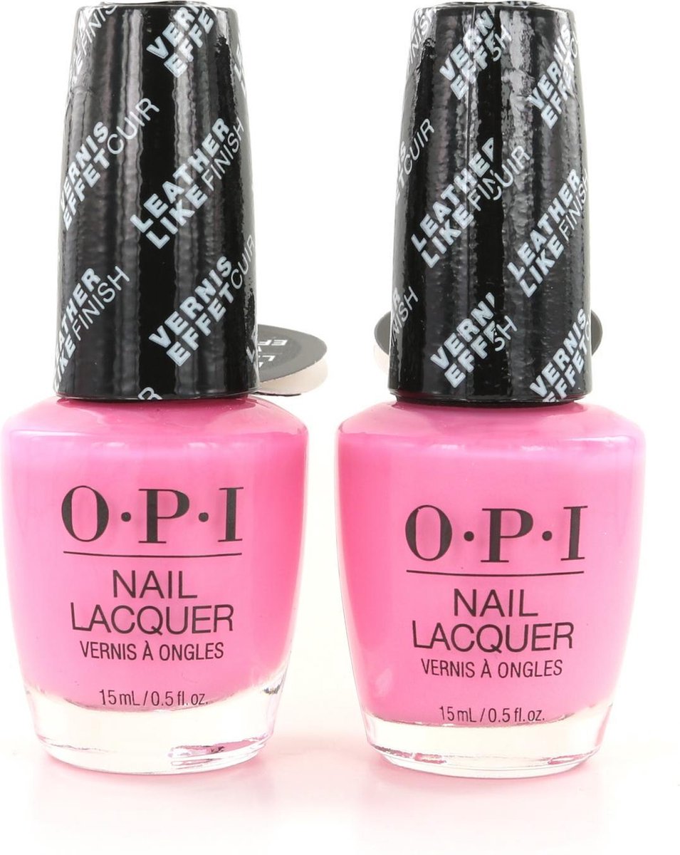 O.P.I Leather Like Finish Nagellak - Electryfyin'Pink (2 stuks)