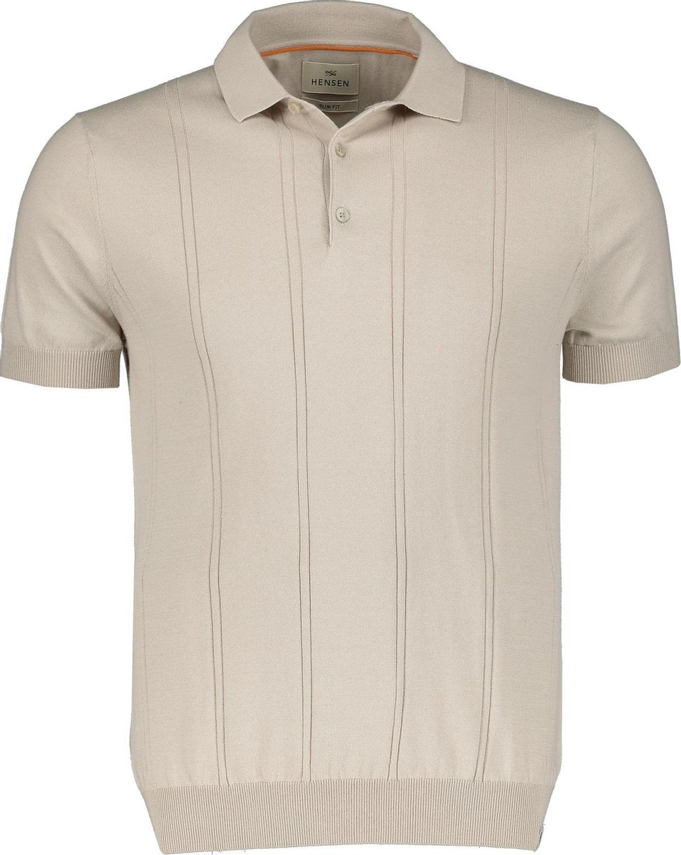 Hensen Polo - Slim Fit - Beige - 3XL Grote Maten