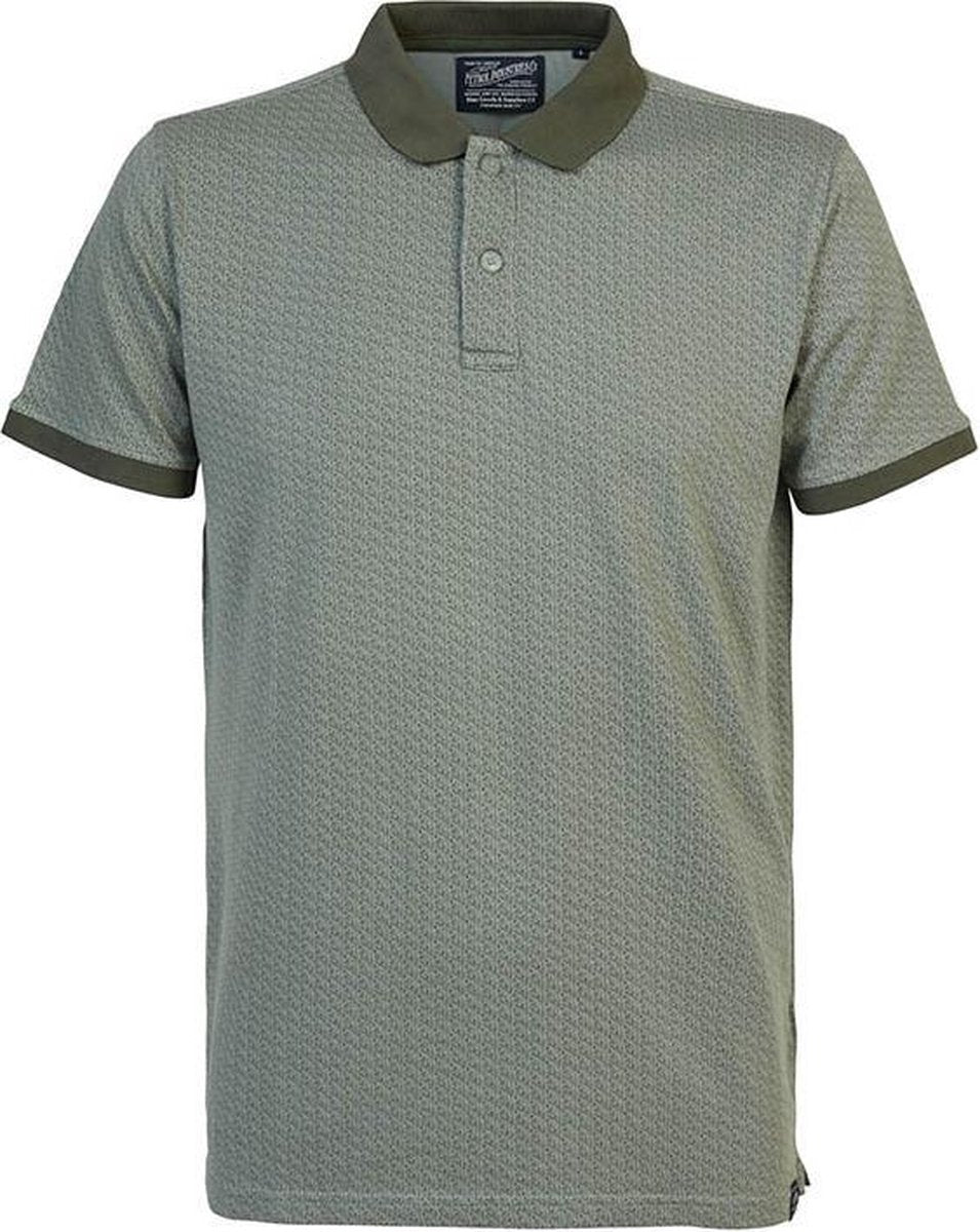 Petrol Industries - Heren Subtiele print polo - Groen - Maat XXXL