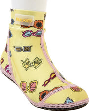 Duukies - Meisjes UV-strandsokken - Yellow Summer - Geel - maat 28-29EU