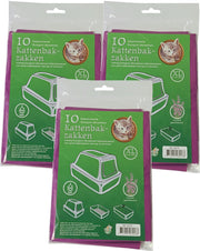 30x stuks bio kattenbak afvalzakken lavendel 51 x 20 x 46 cm - Kattenbakzakken