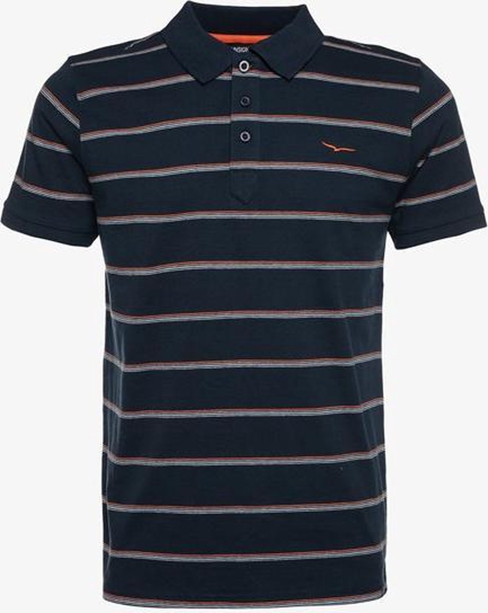 Unsigned heren polo met strepen - Blauw - Maat XL