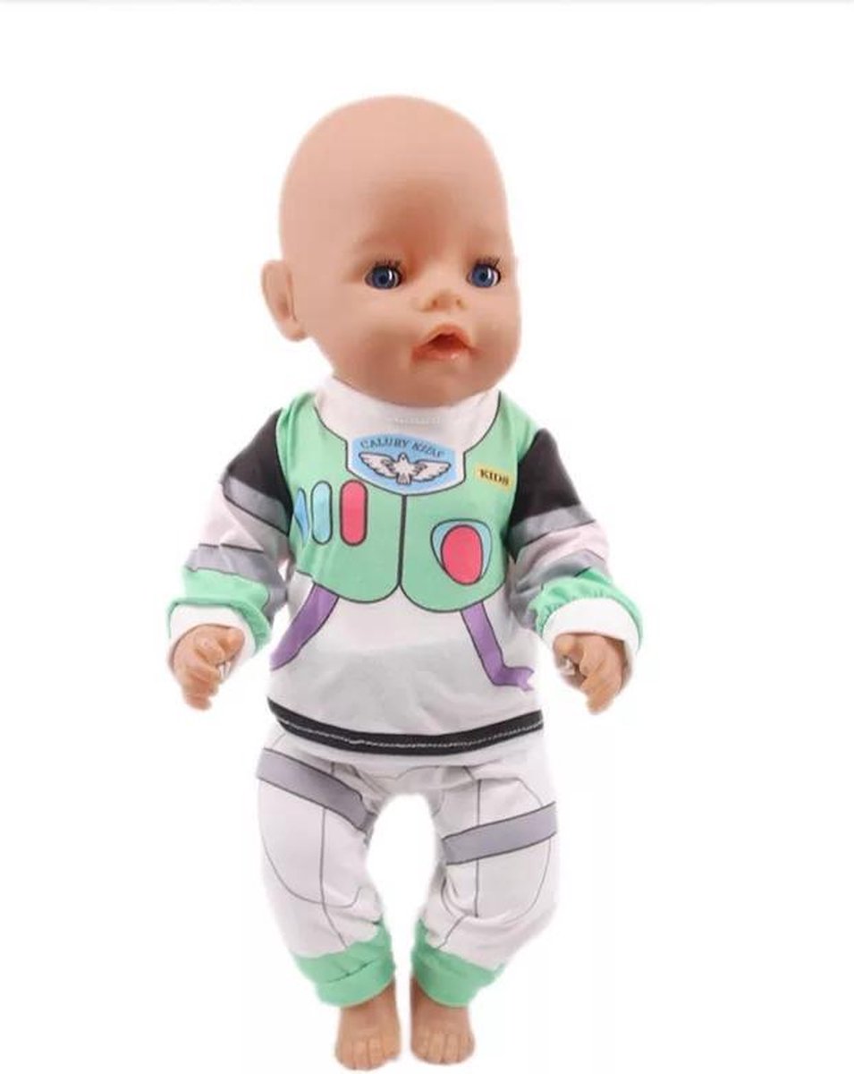 Poppenkleertjes - Geschikt voor Baby Born - Pyjama superheld - Buzz Lightyear