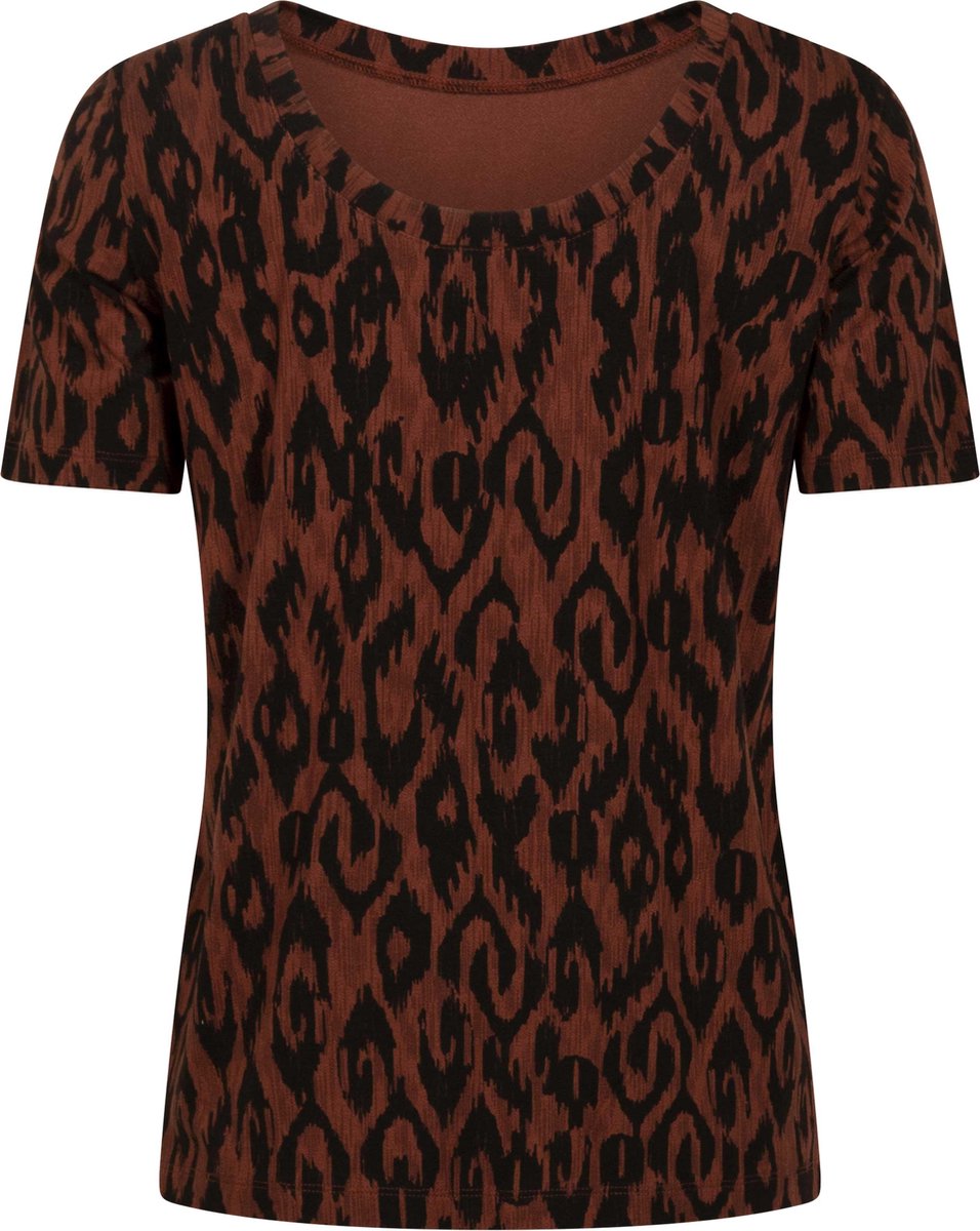 Tramontana | T-Shirt met Ikat Print | Print Neutrals | Maat M
