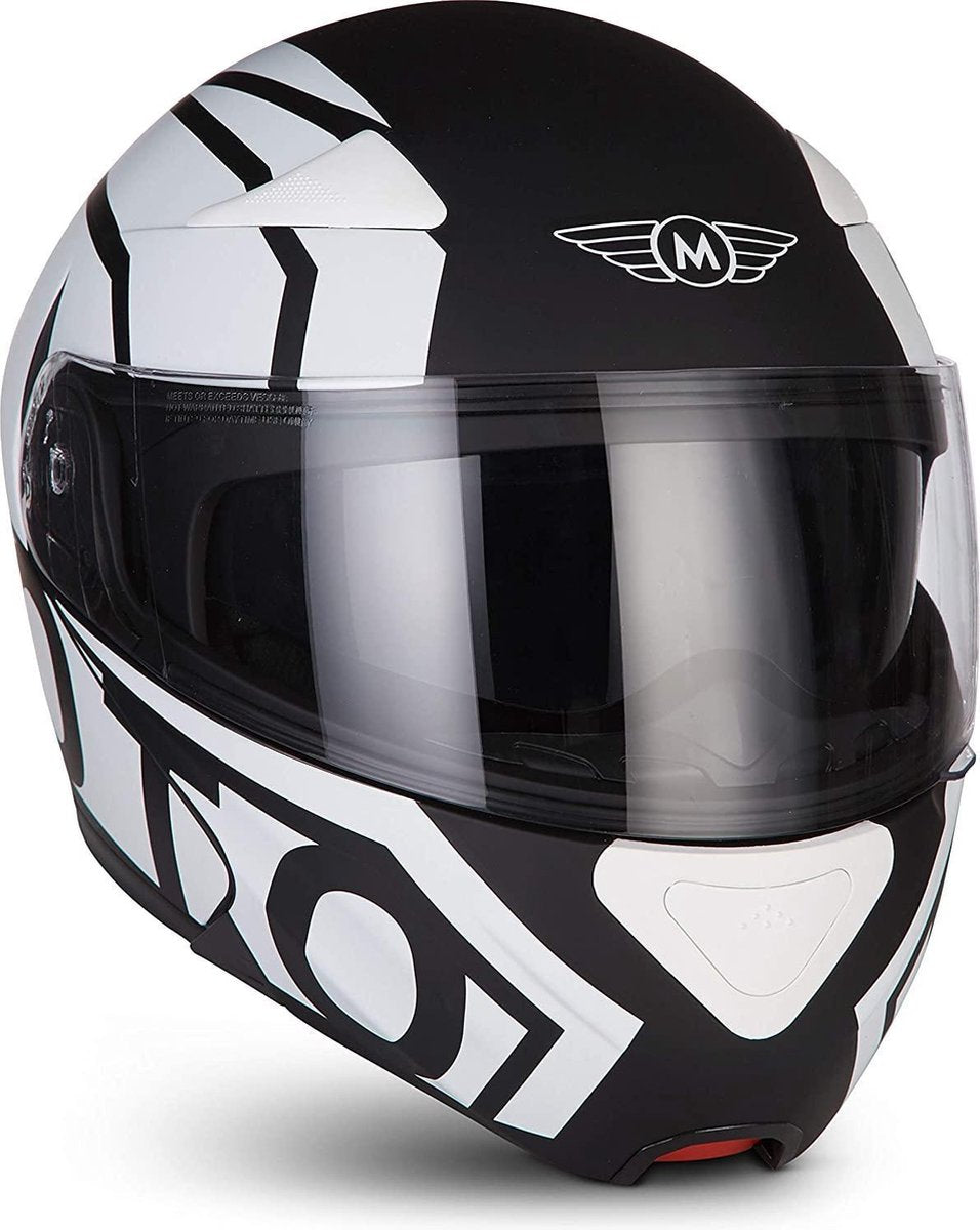 MOTO F20 Runner Black systeemhelm Flip-Up scooterhelm