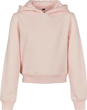Build Your Brand Meisjes Hoodie bijgesneden (Roze) Maat: 146-152