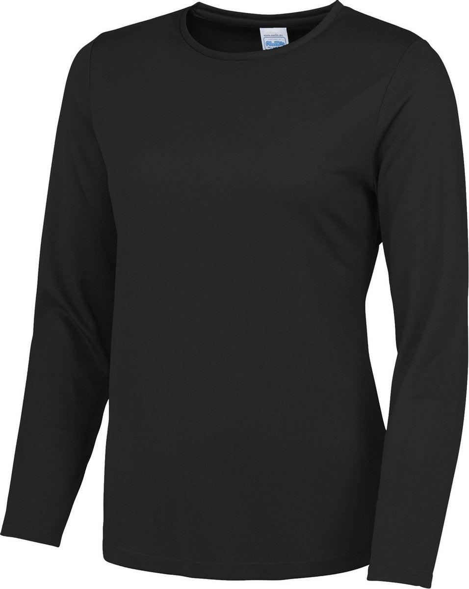 Awdis Gewoon Cool Womens/Ladies Girlie T-Shirt met lange mouwen (Jet Zwart)