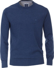 Redmond heren trui katoen - O-hals - blauw -  Maat: 6XL